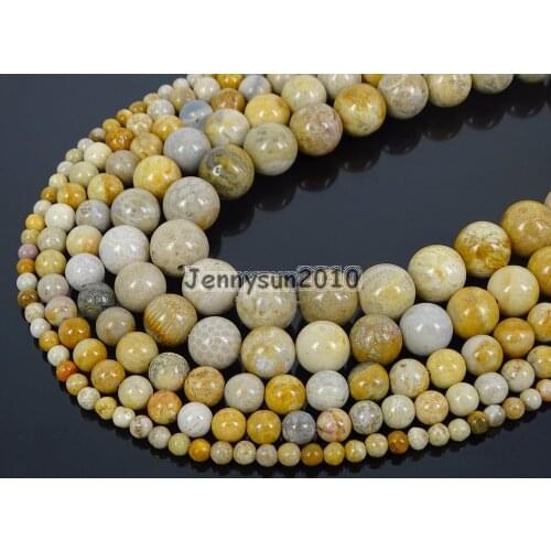 Natural Chrysanthemum Stone Gems Stone Round Spacer Beads 15.5'' 4mm 6mm 8mm 10mm for Jewelry Making Crafts 5 Strands/Pack