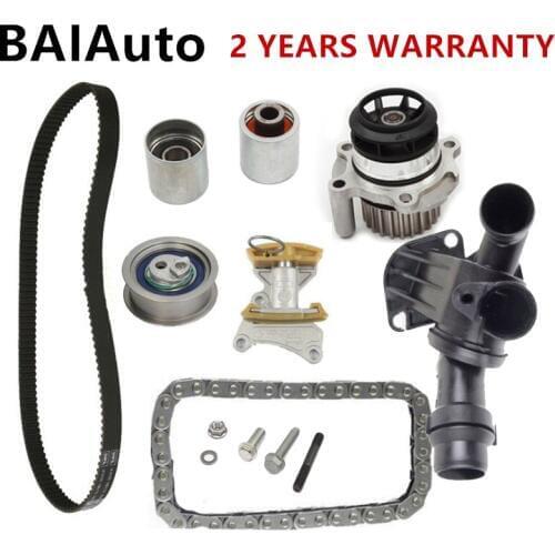 06F198119A 06D109119B 2.0TFS Engine Timing Belt Chain Tensioner Water Pump Thermostat Set For Audi A4 A6 TT VW Golf Passat Jetta
