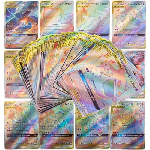 New Spanish All Pokemon Card Featuring 100 Tag Team GX VMAX V Trainer Sword and Shield Battle Carte Trading Cards Children Toy