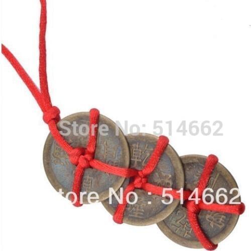 One PCS Brass Auspicious Feng Shui Good Three Trinity Knot Coins/I-Ching Coins