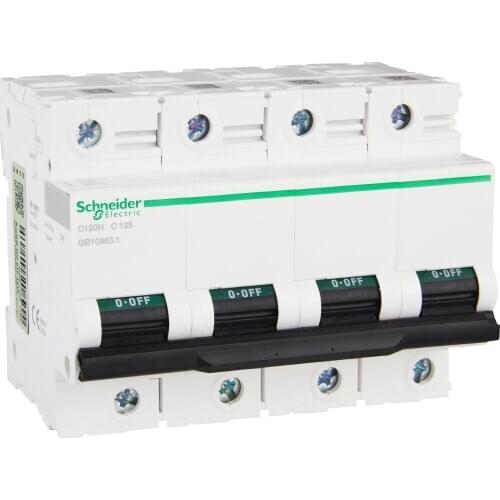 Original export C120H distribution protection small circuit breaker 3P C curve 125A 400V 50/60Hz DIN rail installation A9N19826