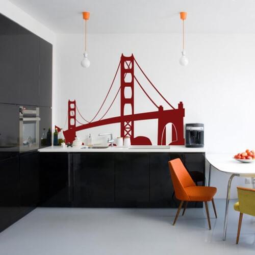 Travel Landmarks USA San Francisco Golden Gate Bridge Wall Decal Modern Home Decor For Living Room Vinyl Wall Sticker CT05