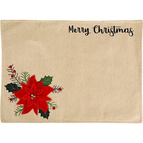 Christmas decorations big red flower placemat European and American atmosphere layout table mat table cloth linen