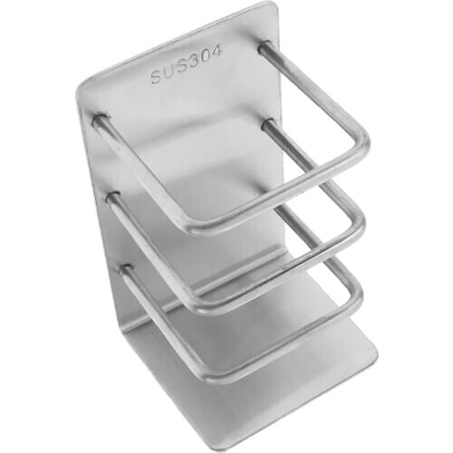 Self Adhesive Stainless Steel Shower Bathroom Toothbrush Toothpaste Holder Stand Storage Rack for Home Kitchen - Rust Proof