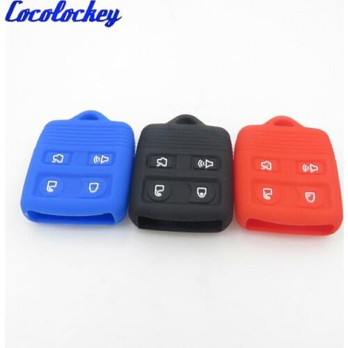 Cocolockey Silicone Car Key Cover Case Rubber Key Fob Holder for For Ford Lincoln Mercury 4 Button Remote Key Car Styling