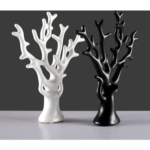 Nordic Ornaments for Home Decoration Ceramic Figurines Fortune Tree porcelain Crafts Living room wedding decor Accessories