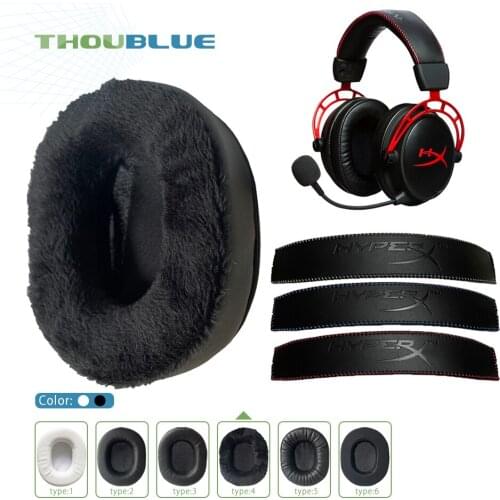 THOUBLUE Replacement Ear Pad For HyperX Cloud Silver,Cloud II,Cloud Alpha,Alpha PRO,Alpha S Earphone Memory Foam Cover Earpads
