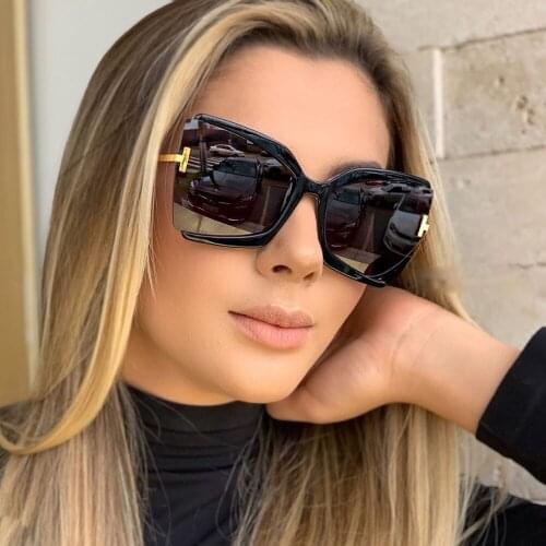 Brand Designer T Sunglasses 2021 New Oversized Square Women Sun Glasses Female Big Frame Colorful Shades fpr women Oculos