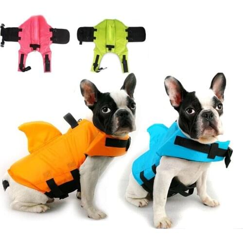 Dog Life Vest Summer Shark Pet Life Jacket Dog Clothes Dogs Swimwear Pets Swimming Suit