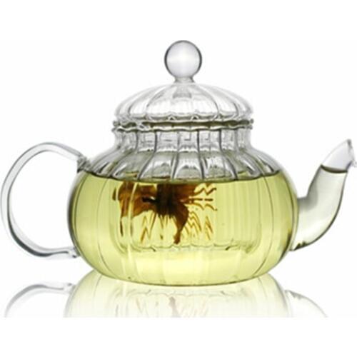 1PC 600ml Flower Coffee Glass Tea Pot Blooming Chinese Glass Teapots Heat Resistant Glass Teapot JO 1052