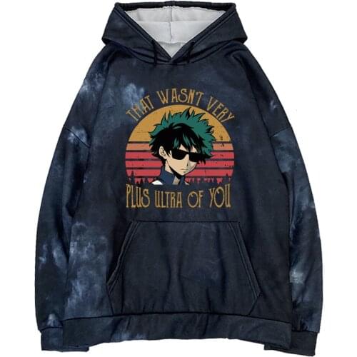 Anime Hoodies Women/Men My Hero Academia Funny Sleeve Hooded Sweatshirt Men Hoodies