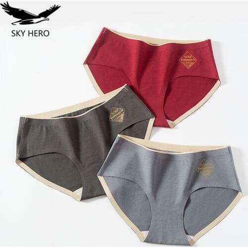 3pcs/Lot Womens Cotton Briefs Panties Woman Underwear Seamless Pants Female for Ladies Girls Sexy Low Rise Waist Cute Panty