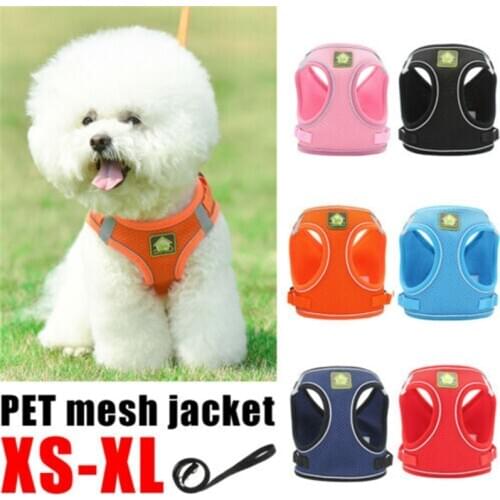 XS-XL Pet Dog Harness Breathable Mesh Dog Harness With Leash Adjustable Reflective Puppy Vest Chest Strap for Small Medium Dogs