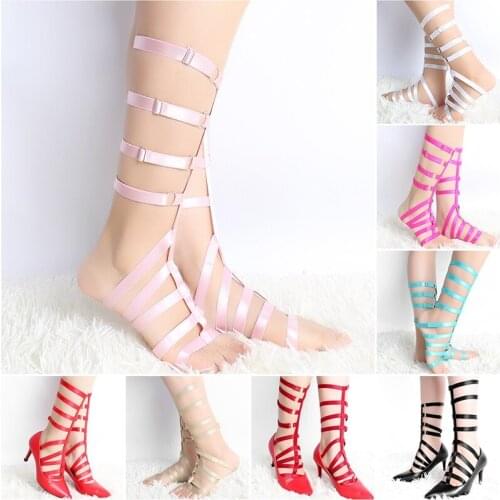 Harajuku Goth Body Harness Feet Adult Pole Dance Long Ankle Leg Harness Bondage Feet Harness Fetish Burlesque Dancewear Corset