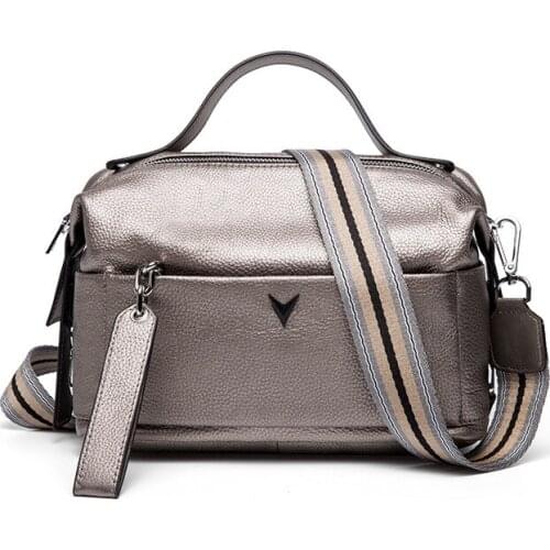 Womans Handbag for Girl Ladies Solid Casual Messenger Bags Tote Luxury Designer 100% Genuine Leather Crossbody Bag Natural Skin