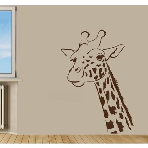 Giraffes Wall Decals Decor Giraffe Head Art Wall Stickers Vinyl Sticker Living Room Decorations Removable Hot Sale