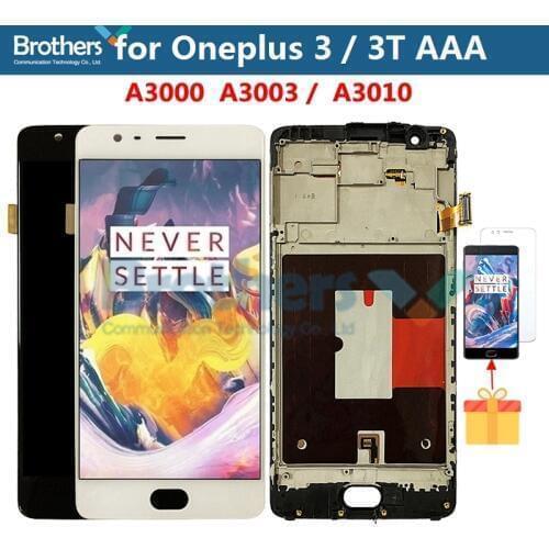For Oneplus 3 3T A3000 A3010 LCD Screen Display for Oneplus3 Oneplus3T Touch Screen Digitizer With Frame TFT Screen Assembly 1+3