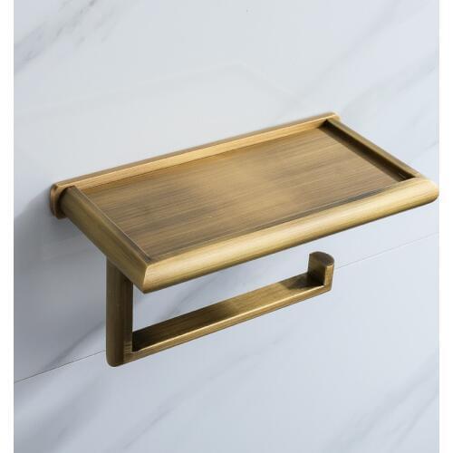 1PC European Style Brass Black Antique Silver Paper Towel Holder Creative Mobile Phone Paper Holder Toilet Paper Towel Holder