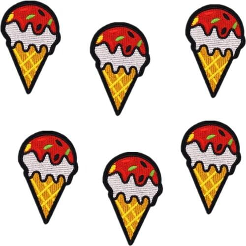 Cute Ice Cream Patches for Clothing Iron on Patches for Clothes Badges Clothes Iron-on Parches Applique Patch for Jeans 10pcs