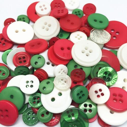 100g/pack Christmas Mix Assorted Resin Buttons Arts Crafts For Scrapbooking Sewing Embellishments 9-20mm Crafts Cardmaking