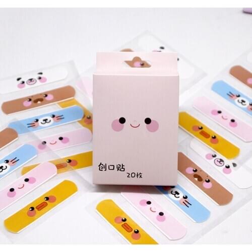 20pcs Breathable Cute Cartoon Band Aid Hemostasis Adhesive Bandages Outdoor Portable First Aid Emergency for Kids Children