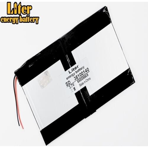 3.7V 6500MAH 35100140 (polymer lithium ion ) Li-ion for tablet pc 9.7 inch 10.1 speaker
