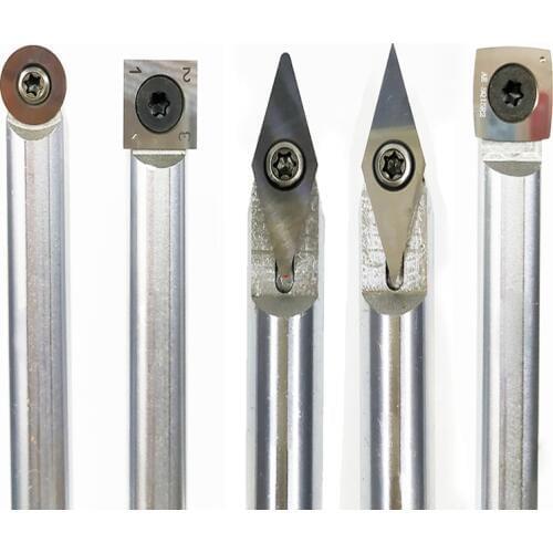 5Pcs/Set Wood Turning Tool Chisel Changeable Tungsten Titanium Tip Lathe Tool Insert Cutter Woodworking Tool