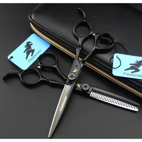 6" japanese Paint Bamboo handle hot hair scissors hairdressing cutting thinning barber shears kit salon equipment tool