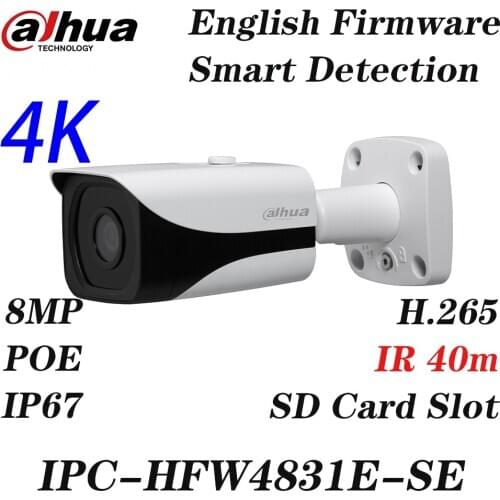 Express Shipping Dahua IPC-HFW4831E-SE 8MP Mini Original Bullet Network Camera with Dahua logo 4K WDR IR replace IPC-HDBW4831E-A