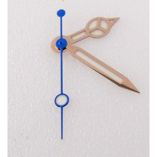 Watch Hands Rose Gold Edge blue Second Watch Hands Luminous for NH35 Movement