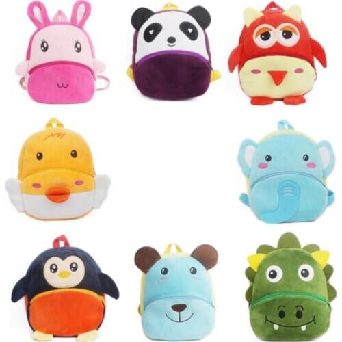 1Pcs Cute Animal Pattern Children School Bags Multifunction Cartoon Plush School Bag Backpack for Kindergarten Bag Backpack Gift