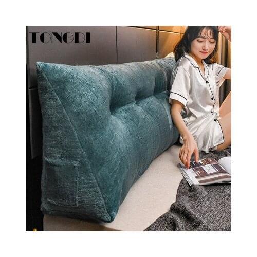 TONGDI Home Soft Large Big Pillow Back Cushion Long Suede Elastic Backrest Multifunction Luxury Decor For Bedside Seat Bed Sofa