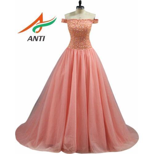 ANTI Elegant Orange Quinceanera Dresses Luxury beading Rhinestones Vestido De 15 anos Vestidos De Quinceaneras Sweet 16 Dresses