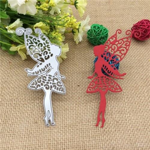 Elf Flower Fairy Girl Metal stencil mold Cutting Dies decoration scrapbook die cuts Album Paper Craft Embossing DIY Card Crafts