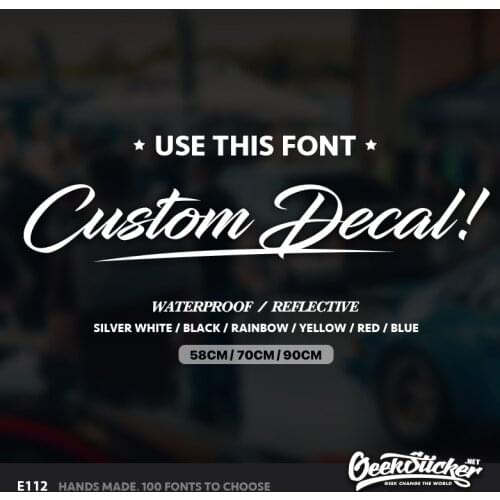 Geeksticker 3 Sizes Custom Car Stickers Styling JDM Sticker CUSTOM TEXT Script Front Windshield Graphic Vinyl Decal Stickers