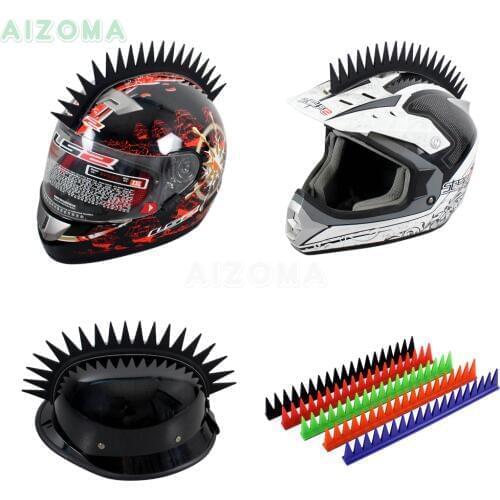 Racing Motorcycle Helmet Mohawk Spike Strip Cool Punk Sticker Capacete Casco Rubber Decoration Angle Warhawk Stick On Helmets