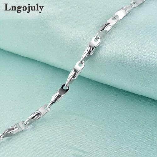 Fine Jewelry Pure 925 Sterling Silver Chain For Men Jewelry Genuine Silver Necklaces Hip-hop Male Double Buckle Chain 3.5MM