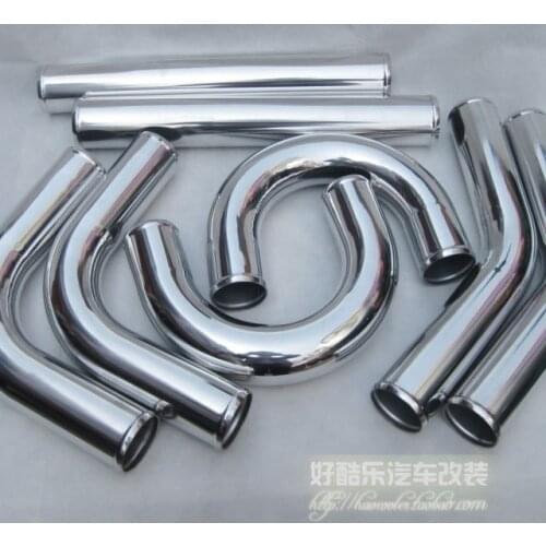 Turbo Intercooler Pipe Kits 70MM(2.75'') Chrome Aluminum Pipe,High Quality Universal Aluminum Pipe 8Piece Kits