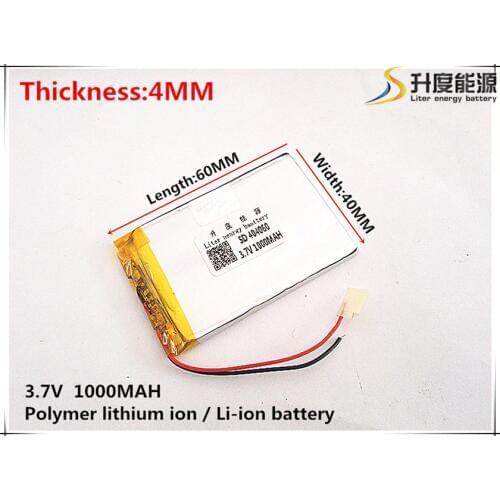 3.7V 1000mAh 404060 Lithium Polymer Li-Po li ion Rechargeable Battery cells For Mp3 MP4 MP5 GPS mobile tablet battery