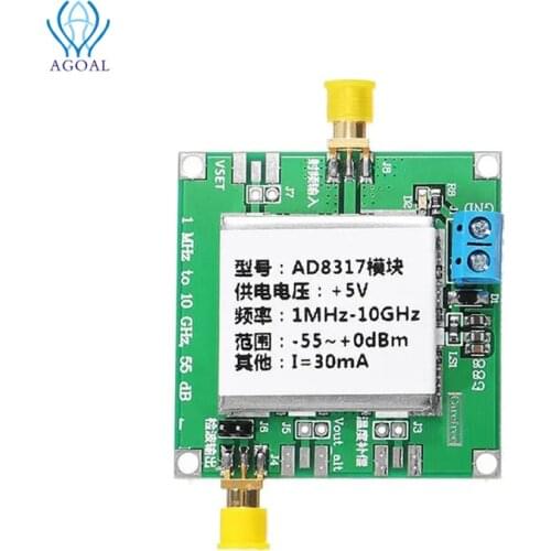 DC5V AD8317 1M-10000Mhz Module RF Power Meter Logarithmic Detector Power Controller Signal Amplifier Fm HF VHF