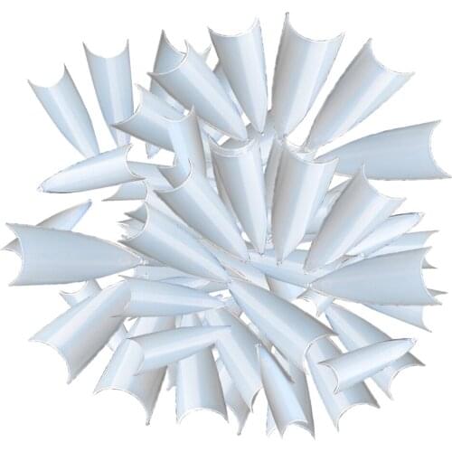 Set of 500 ABS Plastic False Nail Tip Sticks Sharp Ending Nail Art Display Chart Practice Tips Tool - Easy to Apply,File,Paint