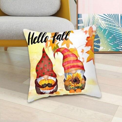 1pc Thanksgiving Autumn Maple Leaf Pumpkin Printed Peach Party Pillowcase Cover Skin Decoration 45*45cm Pillowcase Car Home K8K3