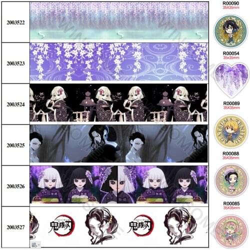 New 10yards Japanese cartoon printed grosgrain ribbon,planar resins 30 pcs