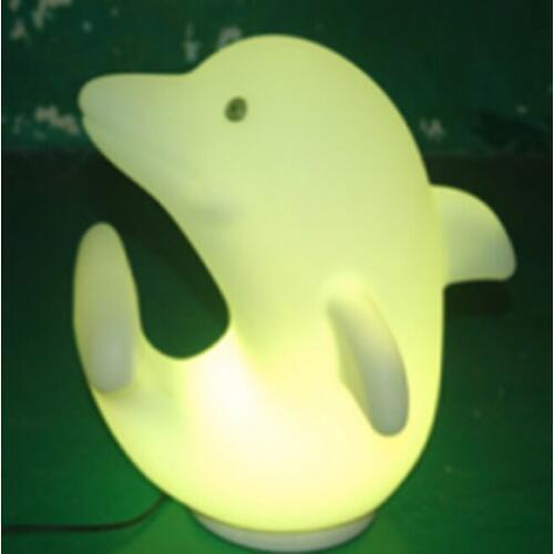 New Arrival Dolphin Shape D25*H30cm Glowing in Dark Goldfish PE Night Lights RGB for Christmas Decoration free shipping 1pc
