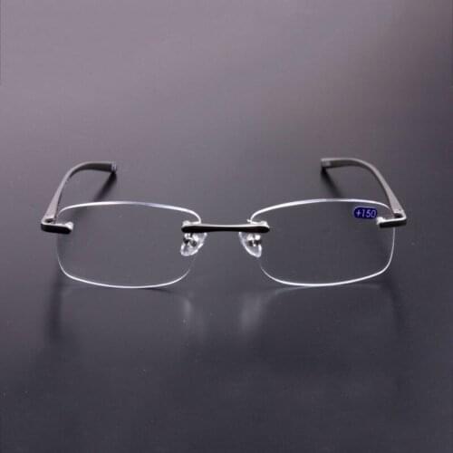 Men Women Framelesss Reading Glasses Mental Leg Resin Lens Eye Glasses Ultralight Eyewear R130
