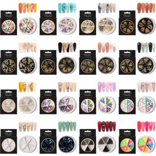 Mixed Color Nail Rhinestone 3D Nail Art Decoration In Wheel white AB Color Small Irregular Beads Accessories F1FF