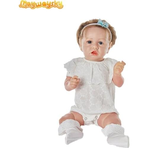 Maywaysky 20" Silicone Realistic Girl Doll Bebe Reborn Alive Newborn Baby With Full Body Children Toy
