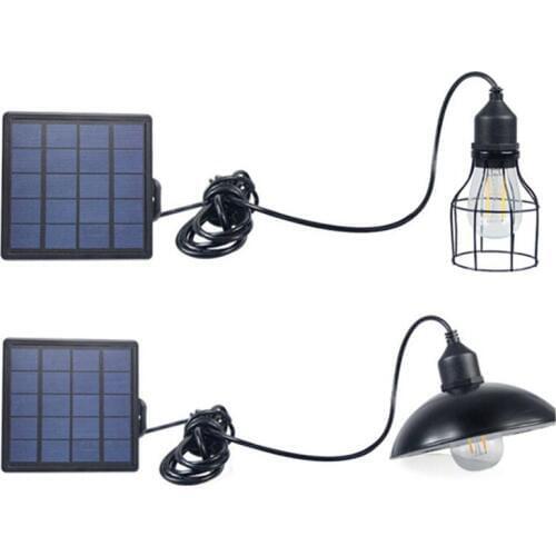Garden Solar Light Retro Bulb Chandelier Solar Powered Pendant Light With 16Ft Cord Solar Lamp Hanging for Outdoor Cafe