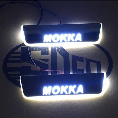 SNCN LED Car Scuff Plate Trim Pedal Door Sill Pathway Moving Welcome Light For Opel Mokka 2015 2016 2017 2018 Accessories