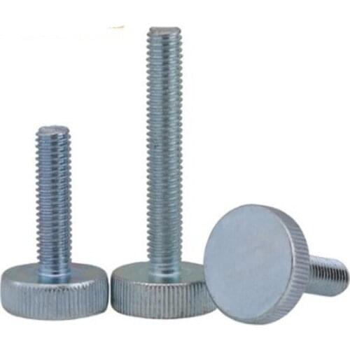 2-10pc DIN653 GB835 M3 M4 M5 M6 M8 zinc plated Knurling Flat Head Knurled Thumb Screw Hand Tighten Computer Screws length 6-40mm